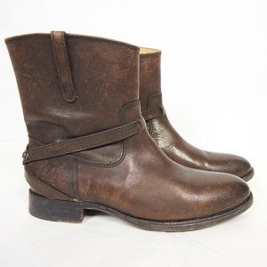 FRYE Lindsay Plate Short Brown Distressed Boots